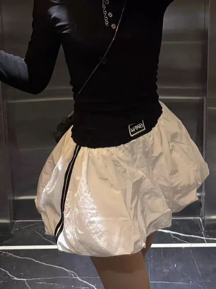 Color Blo Letter Print Suower Falda Sexy ort A-Line Falda Anti-Light Walking Hot Girl Verano Nueva llegada Mujer...