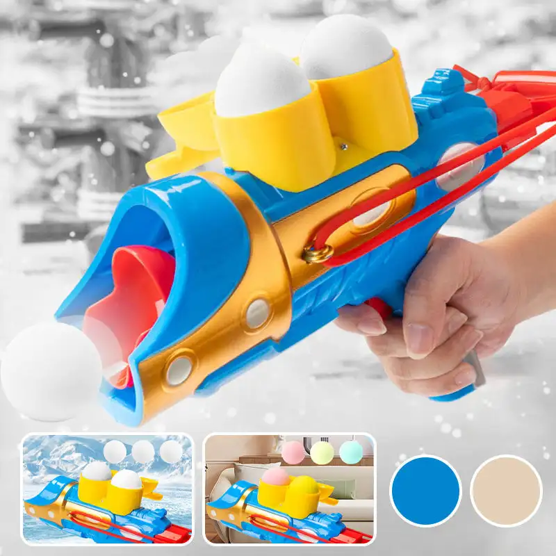 Children's Fun Snowball Gun Soft Cannonball Launcher Throwing Snowball Clips Winter Snowball Fights Outdoor Toys