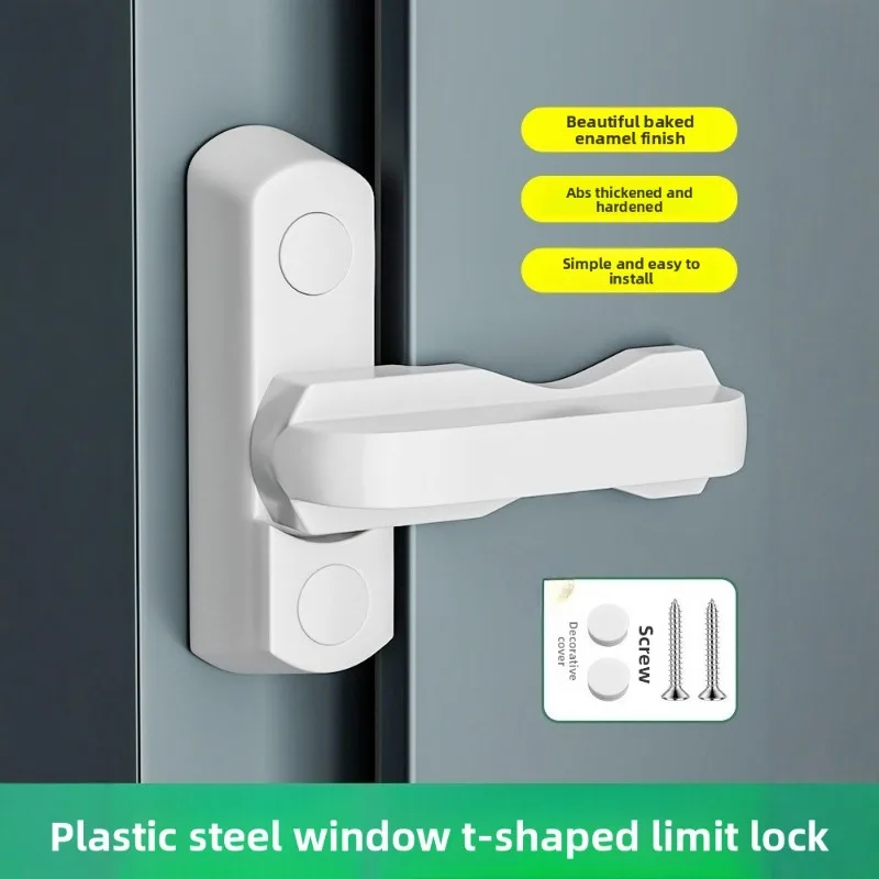 T-Type Window Lock Child Safety Window Door Latch Anti-theft Security Lock for Sliding Casement Windows