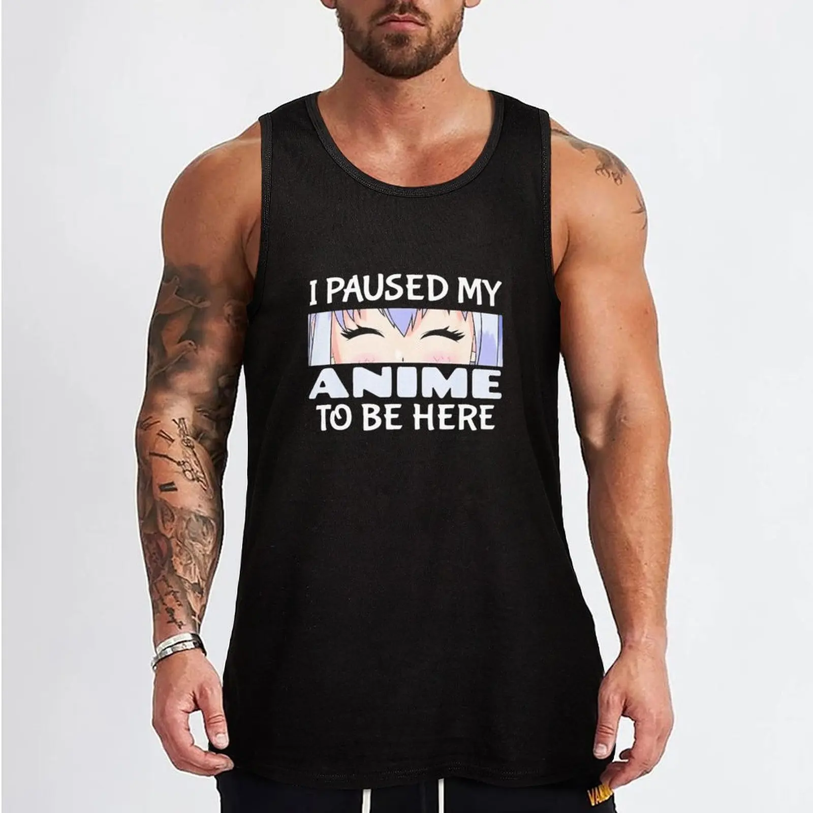 Anime Gift - Japanese Gift I Love Anime for Sao Anime Lover Tank Top sleeveless mens clothing