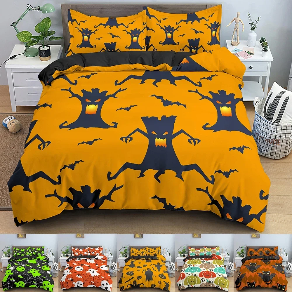 

3D Print Bedding Set Halloween Pattern Duvet Cover Comforter Covers Single Twin King Size Quilt Cover With Pillowcase 2/3PCS