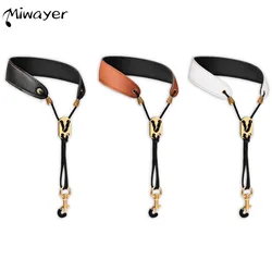 Miwayer Sax Neck Strap Professional Saxophone Harness Leather Padded Soft Neck Sling For Baritone Alto Tenor Soprano Baritone