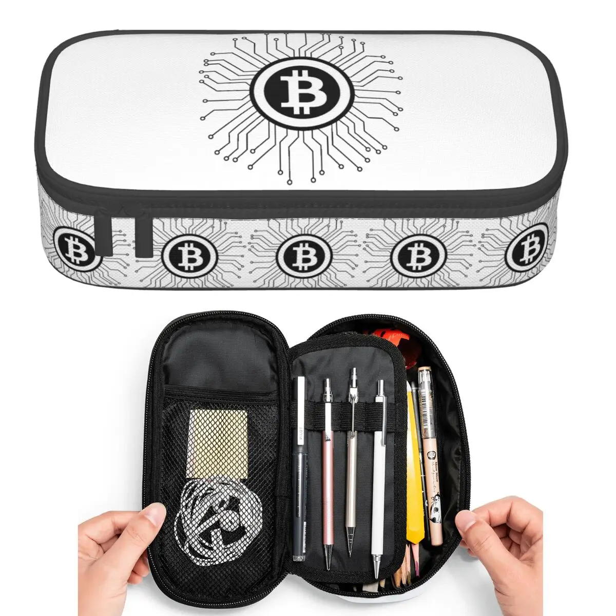 

Bitcoin BTC Crypto Currency Pencil Cases for Student Pen Box Pencil Bag Large Capacity Pencil Pouch Pen Holder