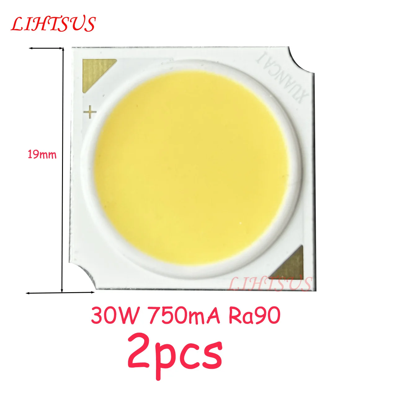 2pcs High CRI90  Bridgelux Chip 19*19/17mm Clu038 Size LED COB CHIP for Tracklight/ Spotlight