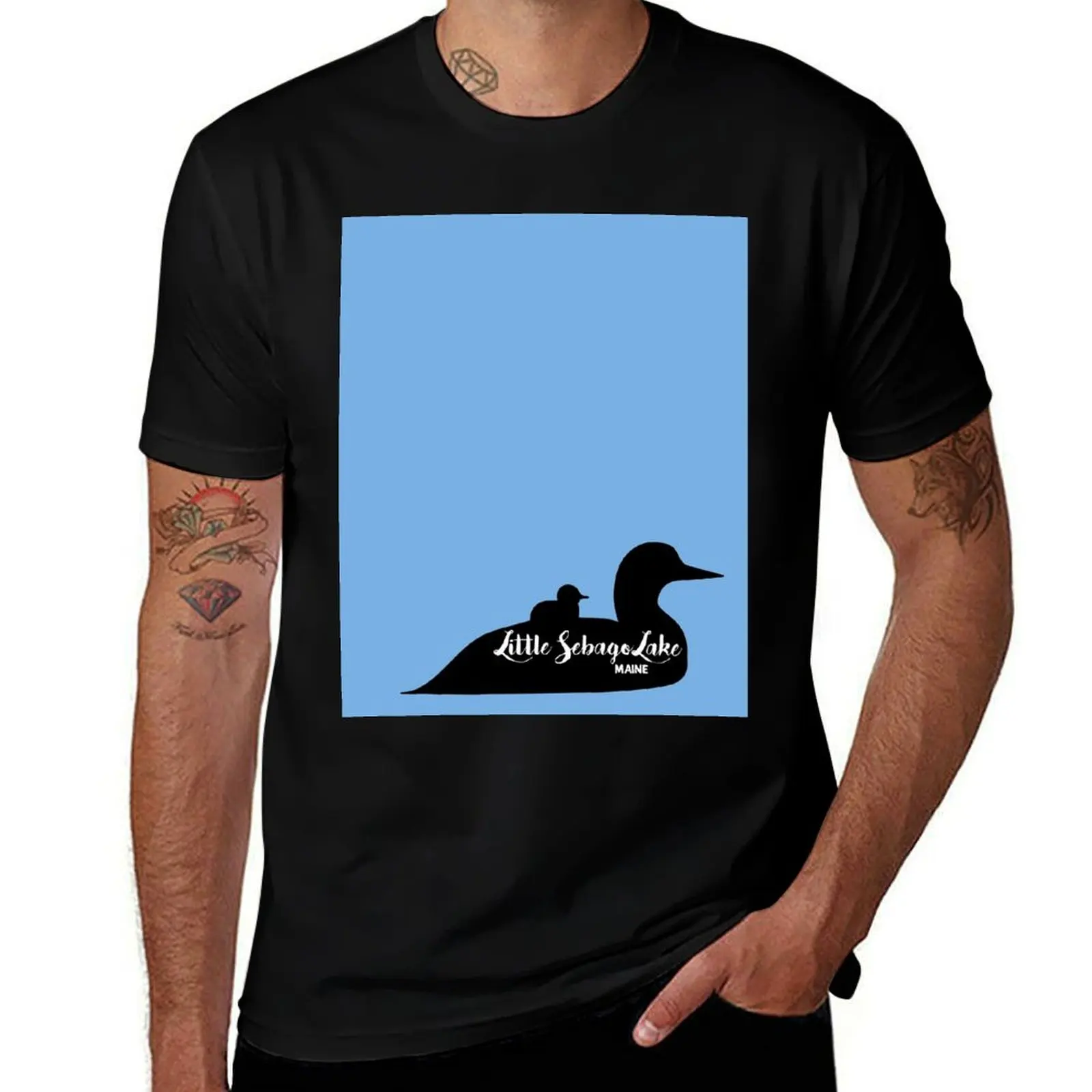 

Little Sebago Lake Loon Logo T-Shirt t shirts for man cotton funny t shirt man cotton cotton t shirts high quality T-shirt