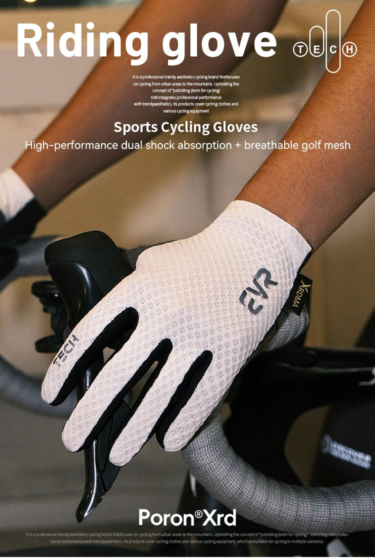 EVR Spring Herren Fahrradhandschuhe Touchscreen-fähig Atmungsaktiv Mountainbike Vollfinger-Fahrradhandschuhe Rennrad-Handschuhe – Detail 2