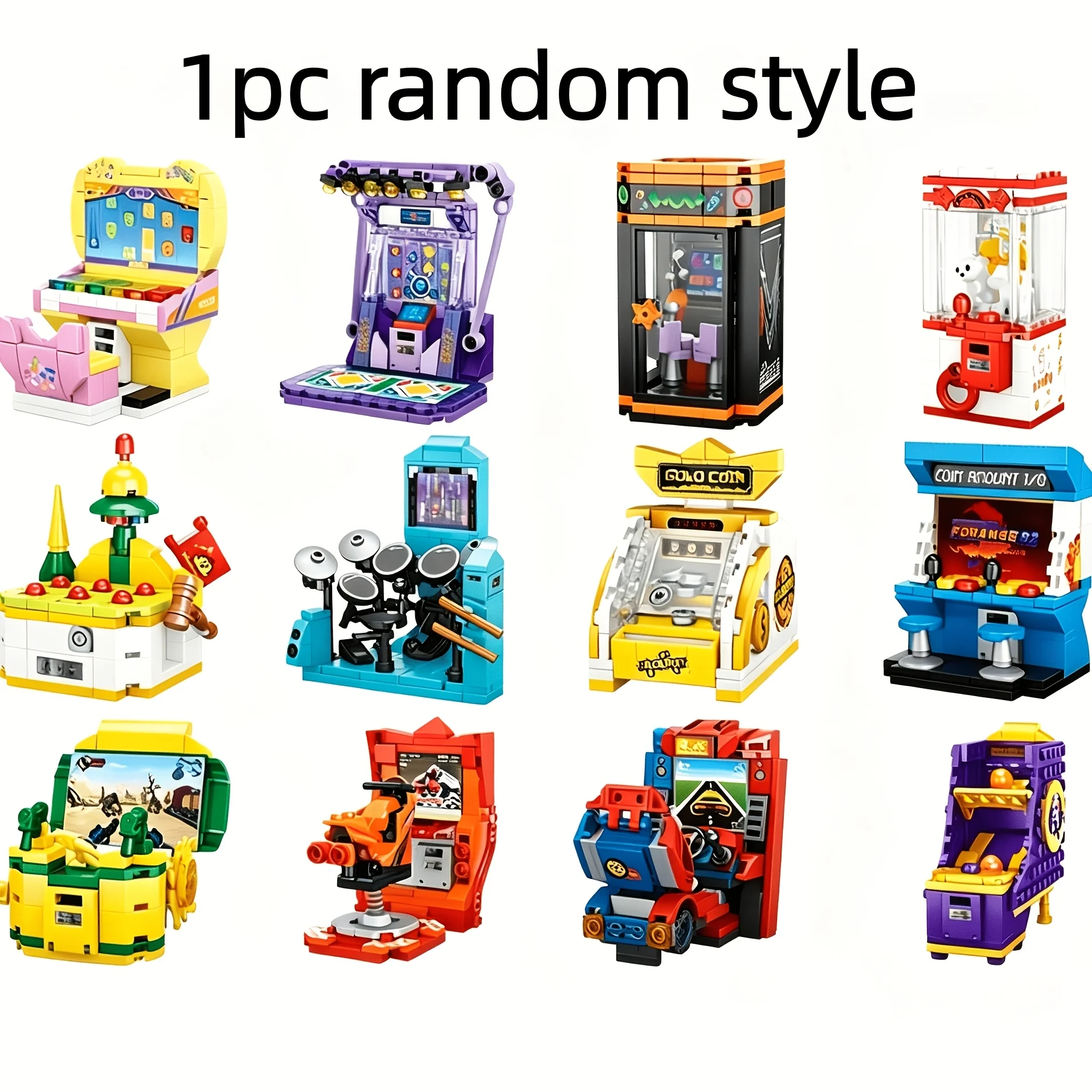 1 Random Style Trendy Video Game-Themed Building Block Model, Modern Building Block Model Kit - Suitable for Desktop Decoration in Homes, Galleries, and Offices, a Top Choice for Christmas, Halloween, and Other Holiday Gifts, DIY Weekend Gatherings with Friends, Interactive Building Blocks, and a Top Choice for Trendy and Fun Companion Birthday Gifts