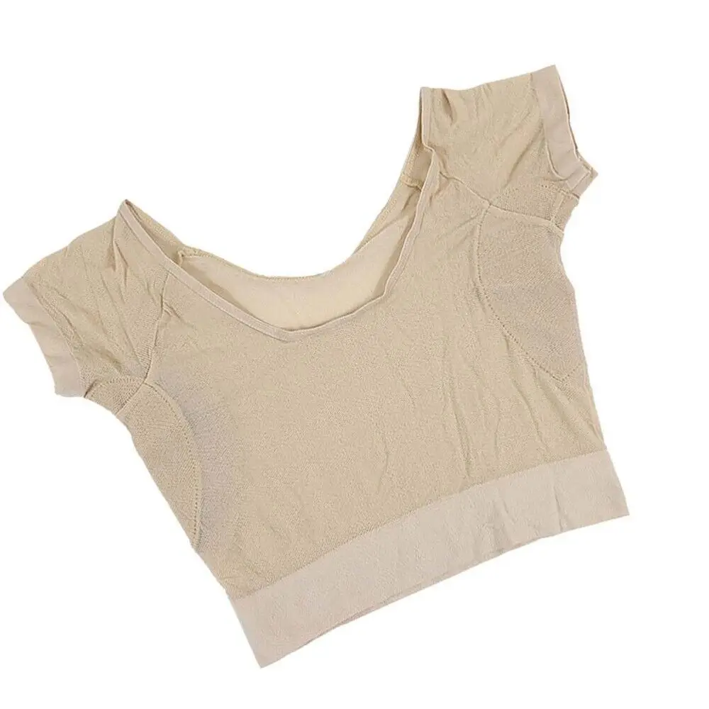 Skin Color Sweat Underwear Vest Polyester Breathable Underarm Sweat Wicking Underwear Includes Sweat Pad