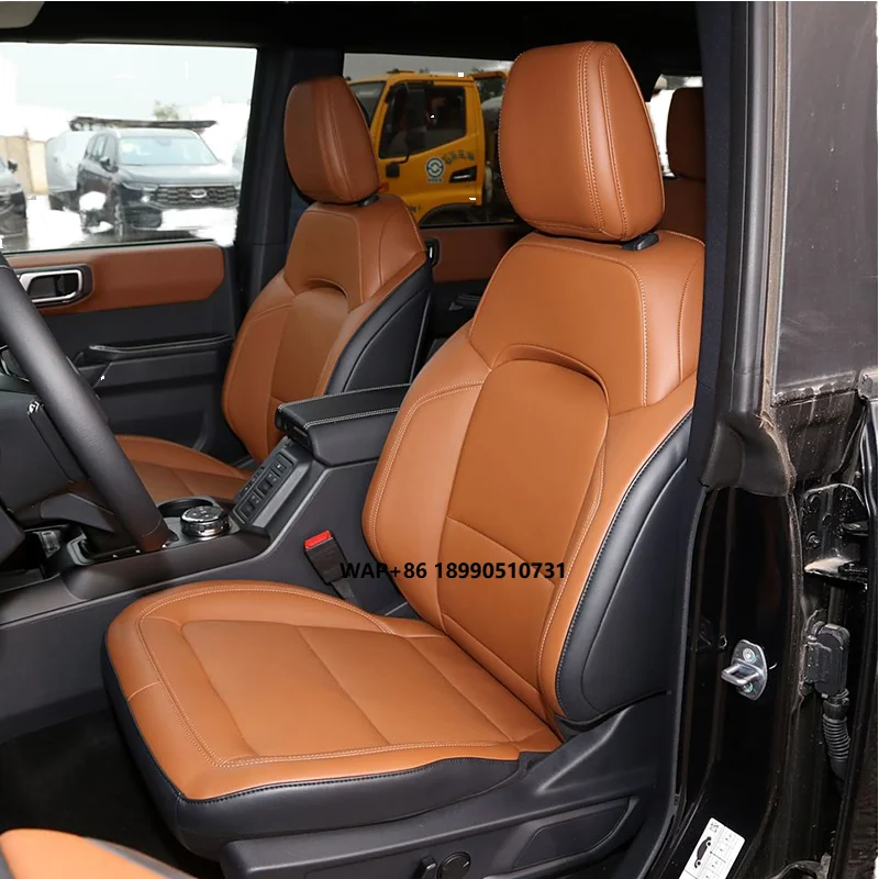 

2021-2025 Ford Bronco Custom Fit Nappa Leather Car Seat Covers Full Set with 5 Seats Accessories for 2022-2024 Years