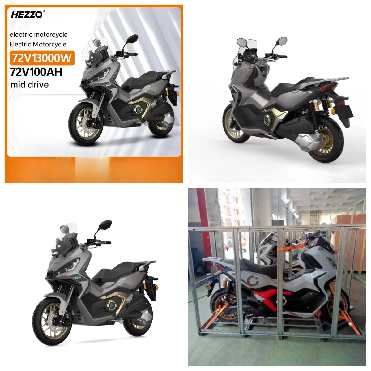 72V High Power Electric Motorcycle 220-270km Range Aluminum Frame Off-Road High Speed for Adults