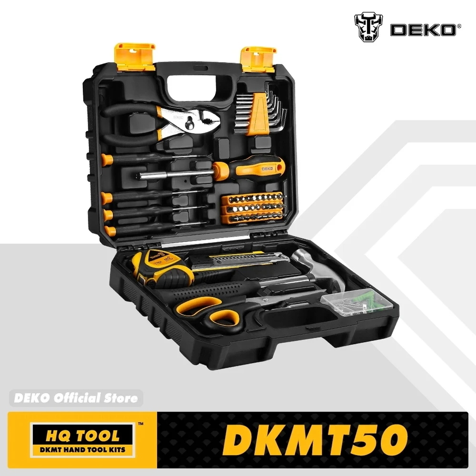  DEKO 50 Pcs Tools Kit Home Repairing Tool Kit with Portable Tool Storage Case for Home Maintenance DIY Projects 