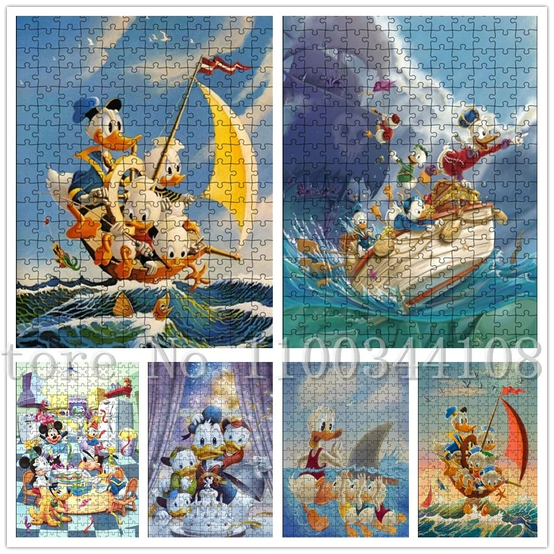 

Disney Donald Duck Jigsaw Puzzle Cartoon Anime Diy Decompression Toys Imagine Early Childhood Education Toys Home Decoration