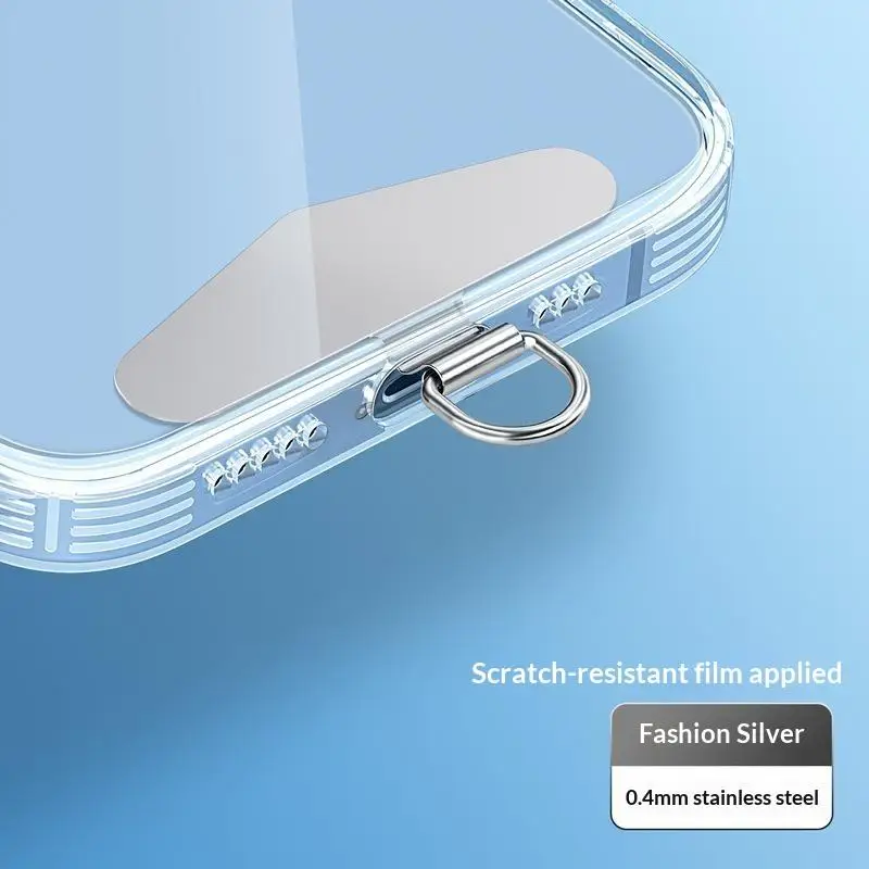 Sturdy Metal Cellphone Hanging Strap Gasket Replacement Stainless Steel Mobile Phone Lanyard Tether Tabs Patch Clip