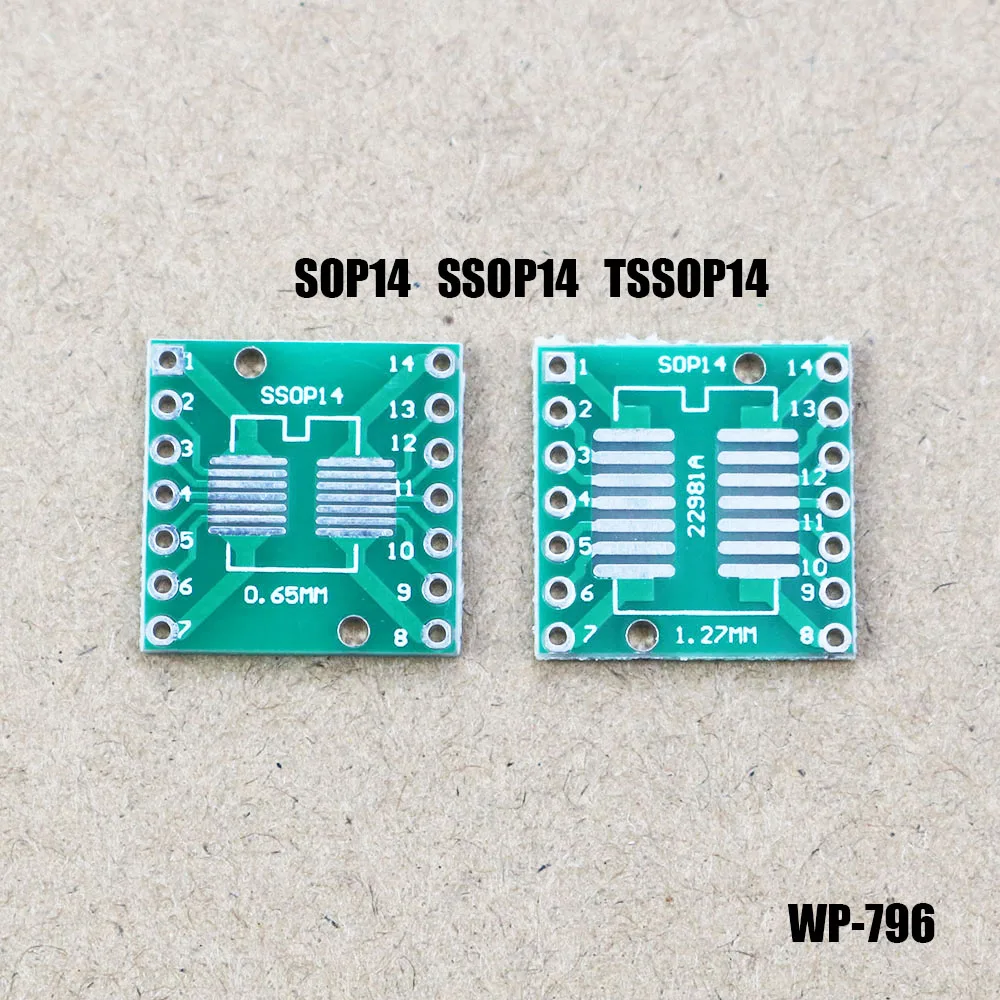 1PCS PCB Board Kit SMD Turn To DIP Adapter Converter Plate SOP MSOP SOP14 SSOP14 TSSOP14 8 10 14 16 20 28 SMT To DIP WP-796