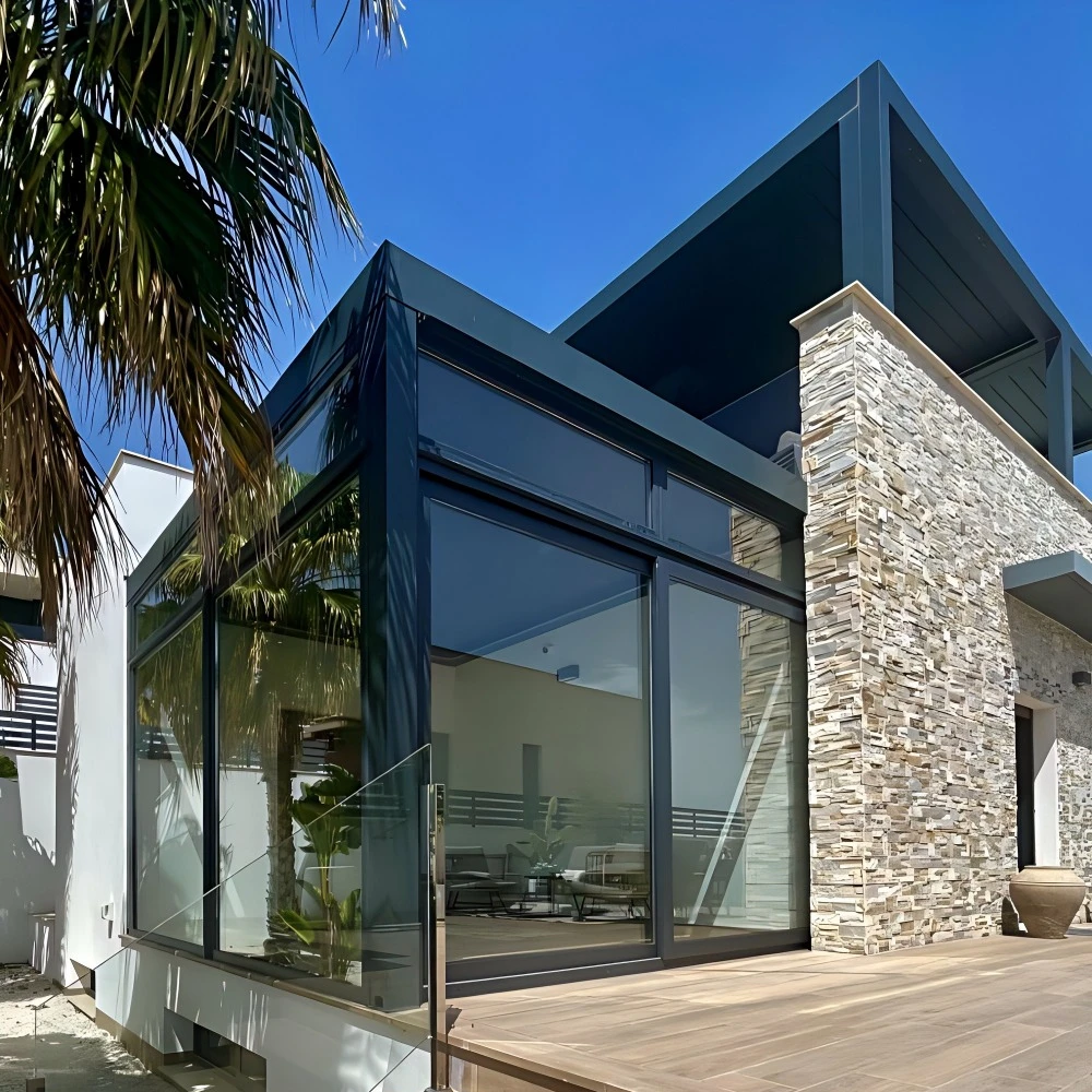 Luxury Waterproof Aluminum Bifold Door Double Glazed Tempered Glass Sliding Doors for Entry Hotel Exterior Patio Villa Garden