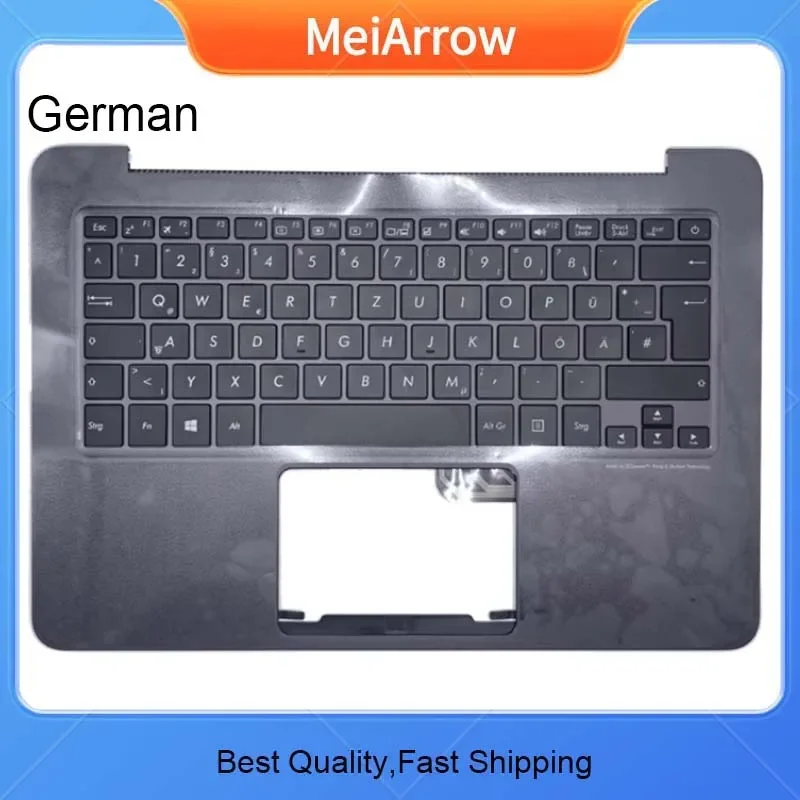 MEIARROW         New/Org For ASUS ZenBook UX305 UX305L UX305LA UX305UA UX305CA UX305F palmrest German keyboard upper cover,Gray