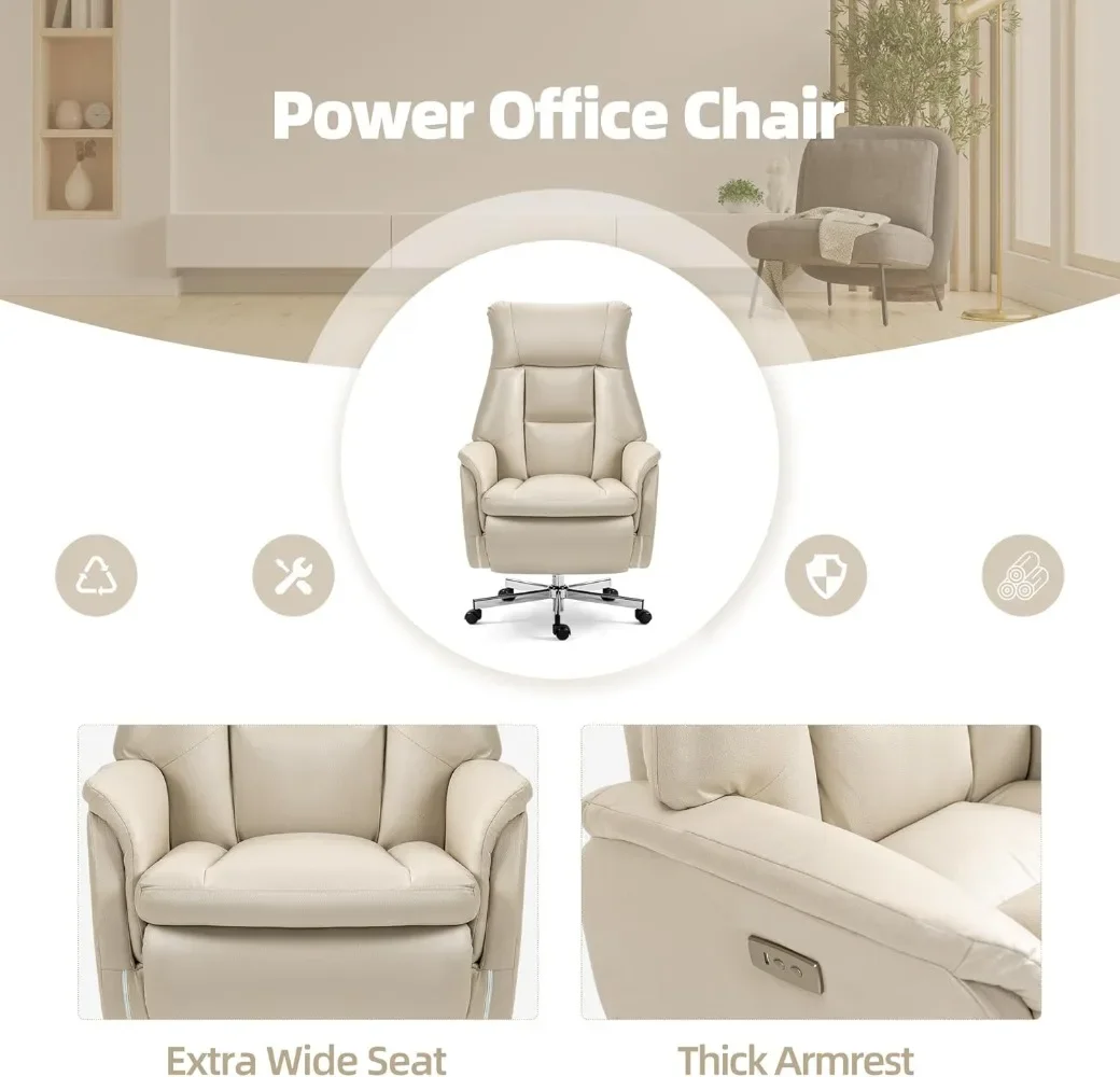 Automatic Executive Comfy Office Chair, Electric Recliner Chair, High-Back Power Office Chair, Ergonomic Big