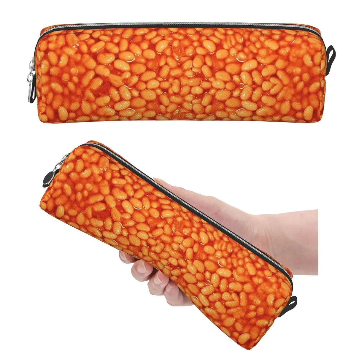 Baked Beans In Things Pattern Pencil Cases for Student Gifts Pen Box Pencil Bag Pencil Pouch Storage Stationery Supplies