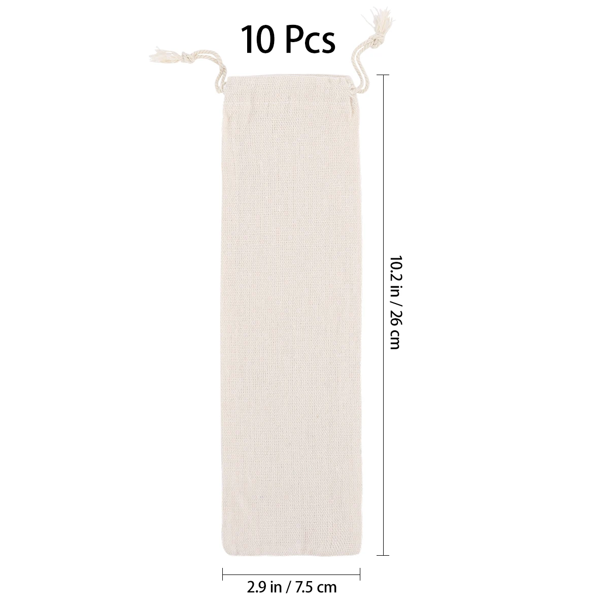 

Straw Storage Bag Reusable Pouch Cotton Linen Travel Case for Forks Spoons Lightweight Foldable Easy to Wash Straw