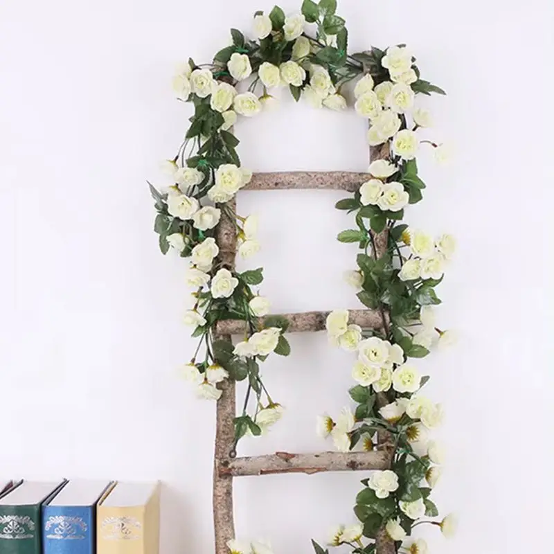 

180cm Artificial Flower Silk Rose Simulated Vine Wedding Garland Home festival Spring Autumn outdoor Garden Arch Decor DIY gift
