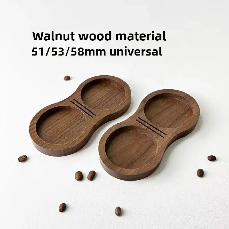 Coffee Tamper Storage Base Walnut Wood Coffee Tamper Station Professional Non-Slip Bottom Multi-functional Stable
