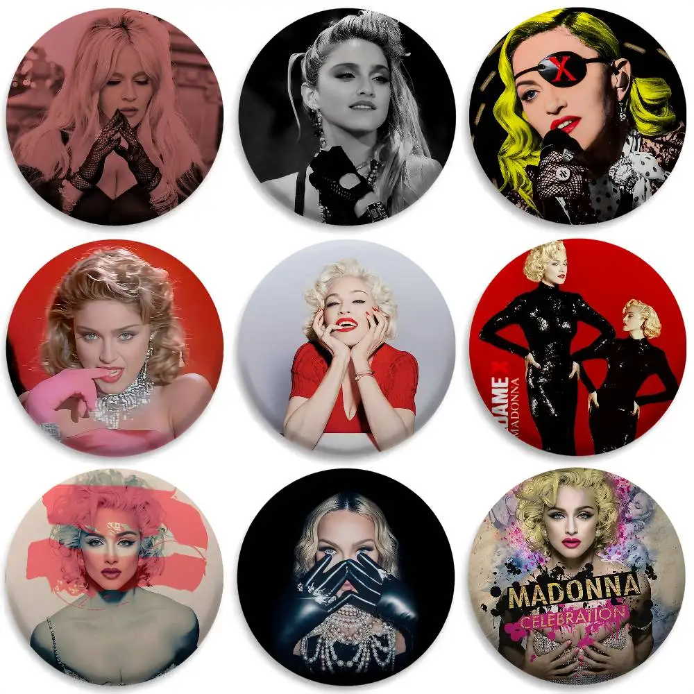 

Singer M-Madonna Fans Badges Round Exquisite Badge Brooches Creative Pins For Clothes Hat Backpack Gift Accessories