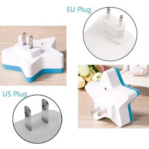 LED-stjärnor Nattlampor EU/US-kontakt Nattlampa Heminredning Sovrum Sängbord Babyrum Vardagsrum Korridorbelysning 10 best sales rumsprylar - №9