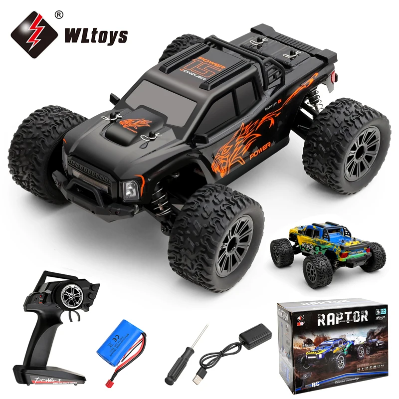 WLtoys 1:16 Scale Large RC Car 35km/h High Speed 4WD Children Toy for Boys Remote Control Car 2.4G Off Road Monster Truck RC Toy