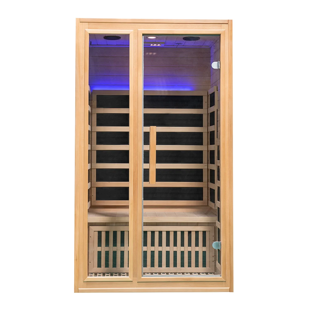 New Popular Indoor Wooden Sauna Room Solid Wood 2 Person Home Infrared Sauna