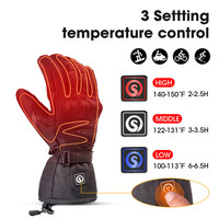 Snow Deer Winter Electric Heated Gloves Warm Men Women Sheepskin Leather Waterproof Rechargeable Battery Heated Motorcycle Glove