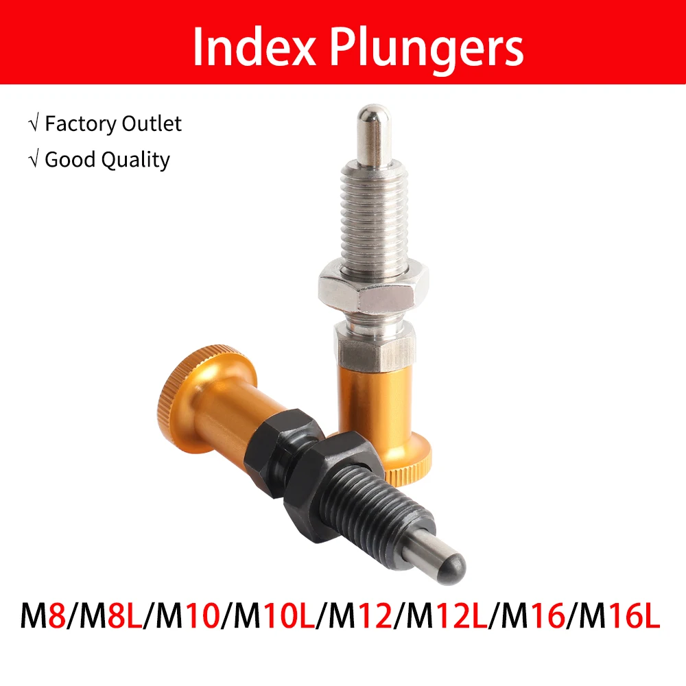 

1Pc Thread M8-M16 QB212 Quick Release Pin Bolt Ball Head Quick Lock Pin Plug with Gold Knob Handle Pull Stainless Steel PIN