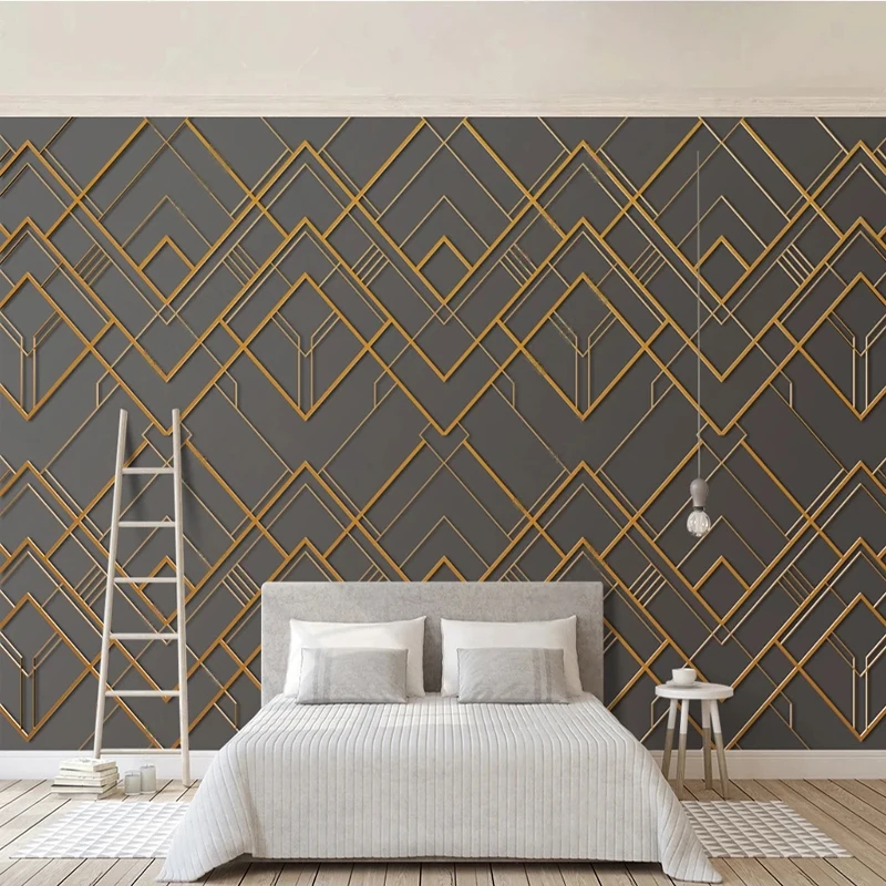 

Фотообои на заказ 3D с рельефным абстрактным геометрическим узором для гостиной, спальни, фоновой стены за телевизором, домашнего декора, Papier Peint