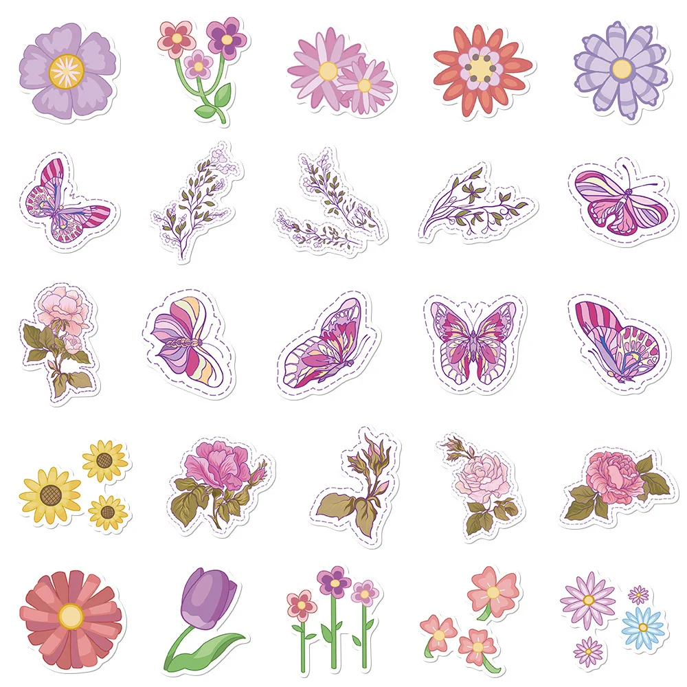 10/20/45pcs Ins Style Flower Cute Stickers Aesthetic DIY Laptop Scrapbook Suitcase Decorative Stationery Sticker Kid Classic Toy