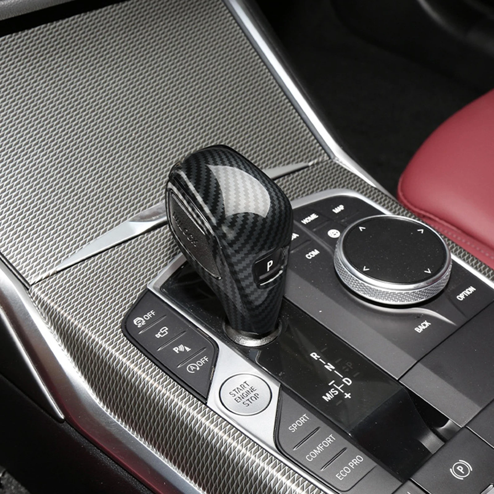 For BMW G20 G21 X3 G01 X4 G02 2022 G29 G22 G23 G26 F40 F44 G42 Carbon Fiber Gear Shift Knob Cover Trim Car Styling Accessories