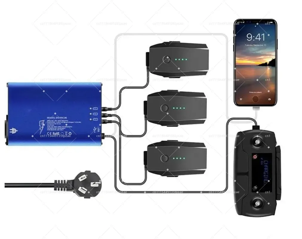 5 In 1 Parallel Power Distribution Hub YXC06 With US EU Plug Multi Port Power Station Equipment Accessory