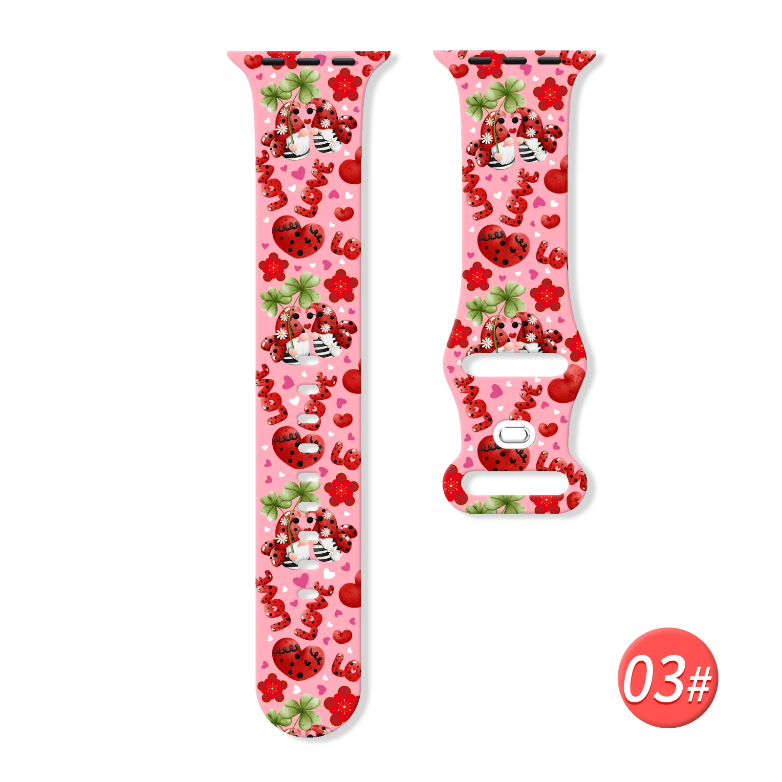 Correa con estampado de la serie Ladybug Spirit para Apple Watch 11 10 9, pulsera reemplazable de silicona para iWatch 46/44/42/41mm