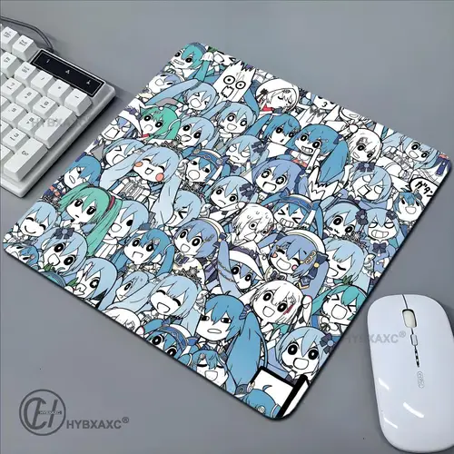 Alfombrilla de ratón HYBXAXC h-hatsunes m-miku, alfombrilla de escritorio, teclado de ordenador de escritorio, ratón inalámbrico, regalo para niños y niñas, juegos