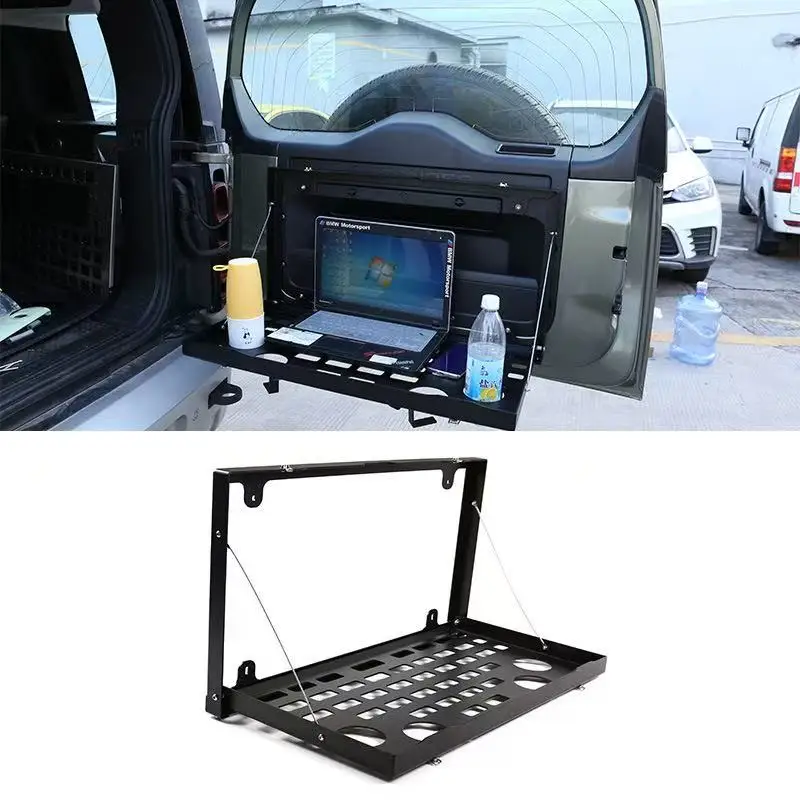 

Alloy Matte Black Tailgate Table Rear Door Foldable Shelf Storage Bracket Accessories For Land Rover Defender 2020-24