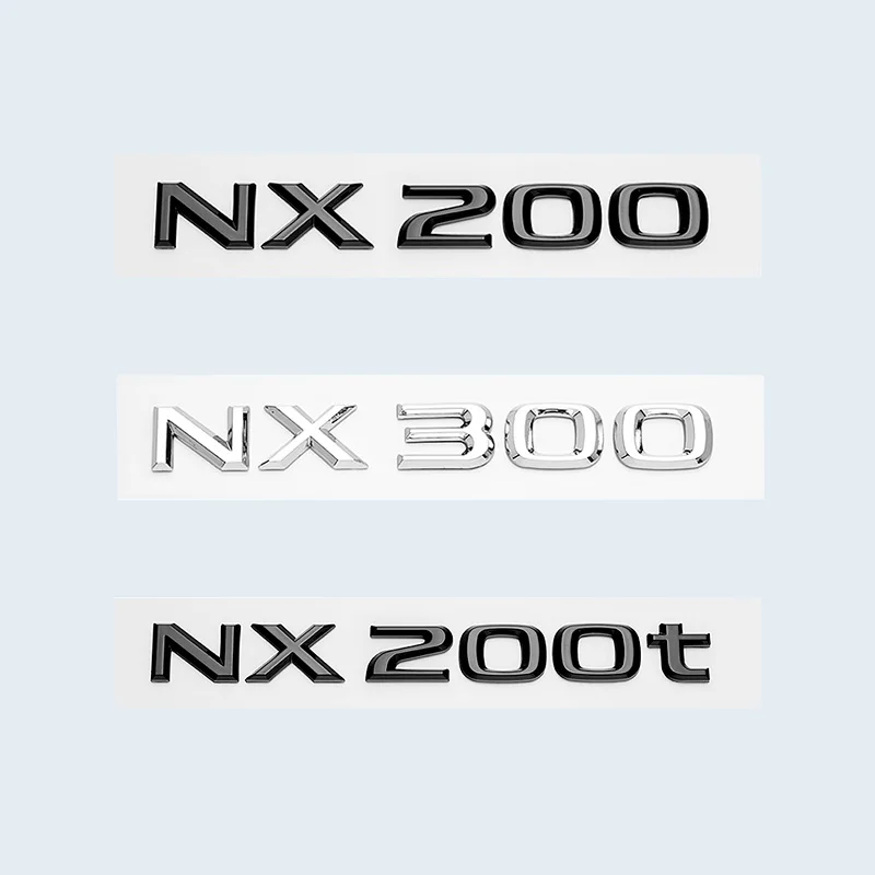 Chrome Black 3D Car Sticker for Lexus NX200 NX300 NX200t NX300h Rear Trunk Nameplate Emblem Badge Accessories view 3
