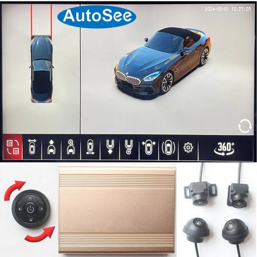 for BMW Z4 car 360 degree camera 3D birds eye Panoramic view front rear side mirror cam surround Parking reverse 4K dash system