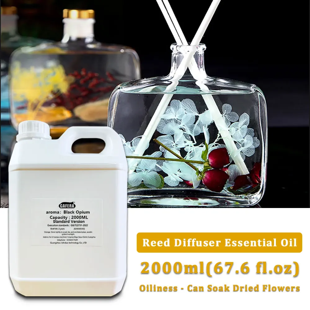 GAFERA 2000ml (67.6 fl.oz) Black Opium Fragrant Diffuser Supply Essential Oils - For Reed Diffuser & Fireless Aroma Diffuser