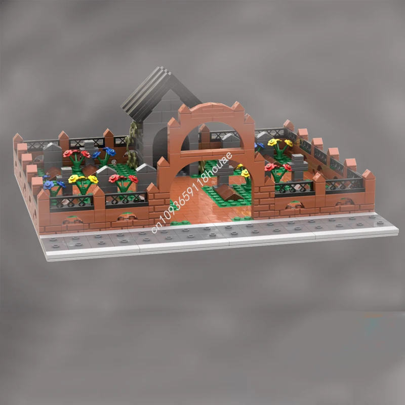 

701 шт. MOC модульные кладбищенские модульные здания расширенный дисплей строительный комплект для серьезных коллекционеров кирпичей Рождественский подарок