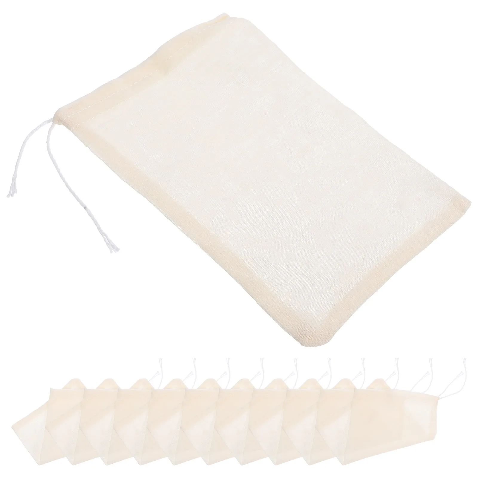 

50Pcs Cotton Filter Bags Heavy Duty Drawstring Straining Pouches for Stew Seasoning Soup Brewing Medicine Decoction Bag