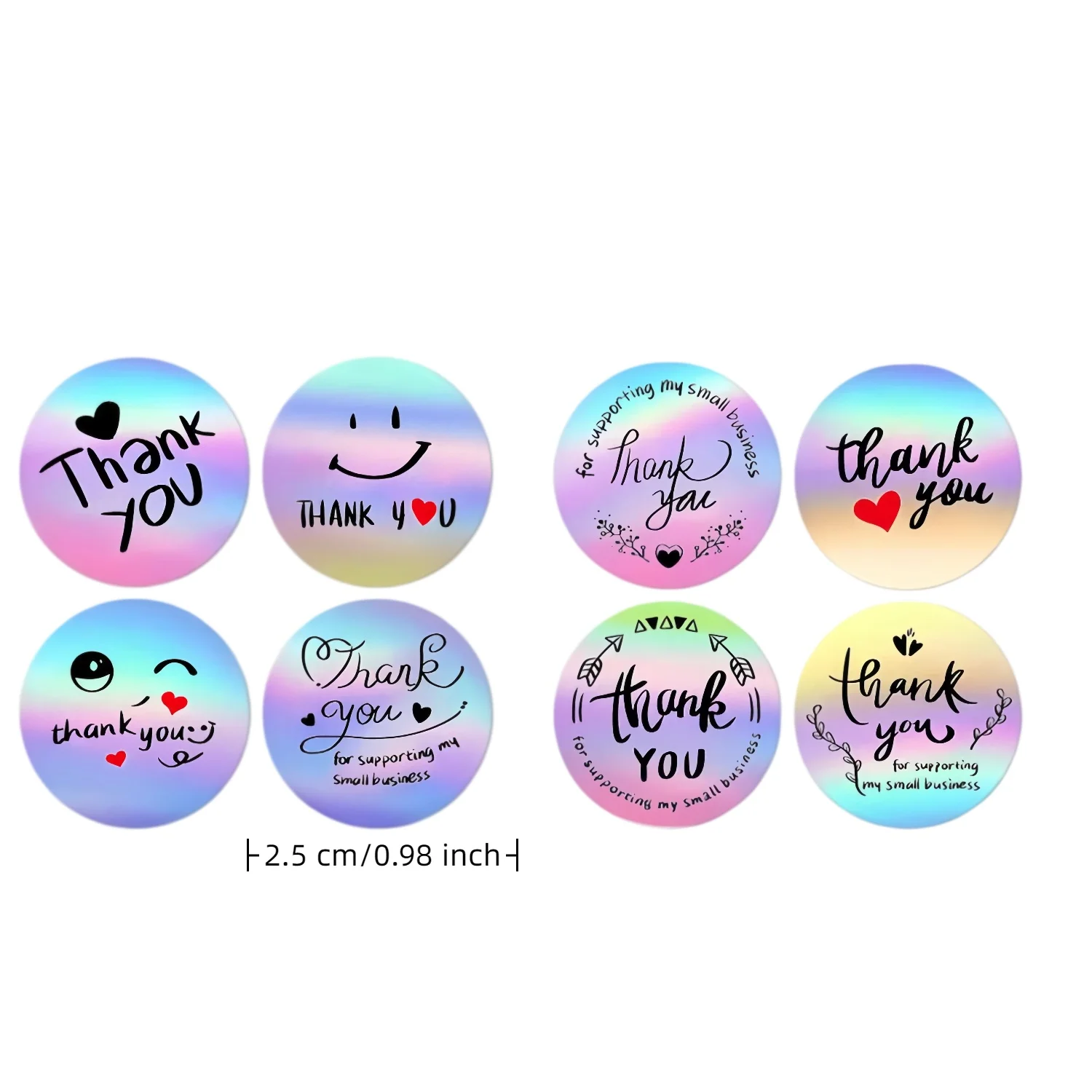 Thank you label sticker laser round thank you sticker gift box seal sticker holiday self-adhesive decorative roll sticker