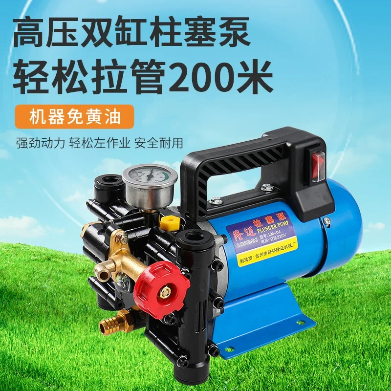 Portable Spraying Machine Agricultural Electric Fruit Tree Sprayer High Pressure Double Cylinder Plunger Medicine Pump