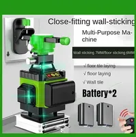 3D/4D Laser Level 8/12/16 Lines Self-Leveling 360° Degree Horizontal & Vertical Cross Green Laser Beams Level 2 Li-ion Battery