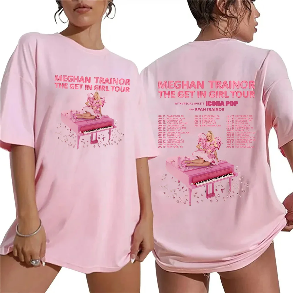 Meghan Trainor The Get Girl Tour Graphic T Shirt Men Women Hip Hop Fashion Oversized T-shirt Male Casual Cotton Tee Short Sleeve