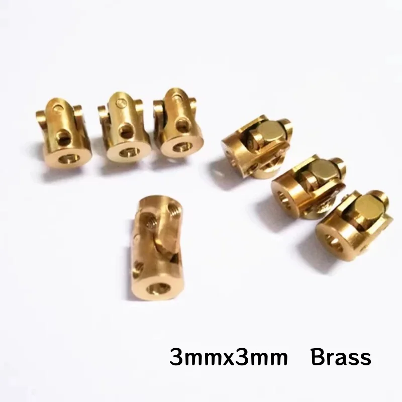3mmx3mm Coupling Brass Universal Joint Gimbal Couplings Motor Connector  Rc Boat Car Parts Accessories