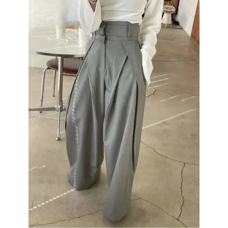 

Sense Niche 3D Waist Slimming Wide Leg Sagging High Waist Casual Pants For Women Spring New