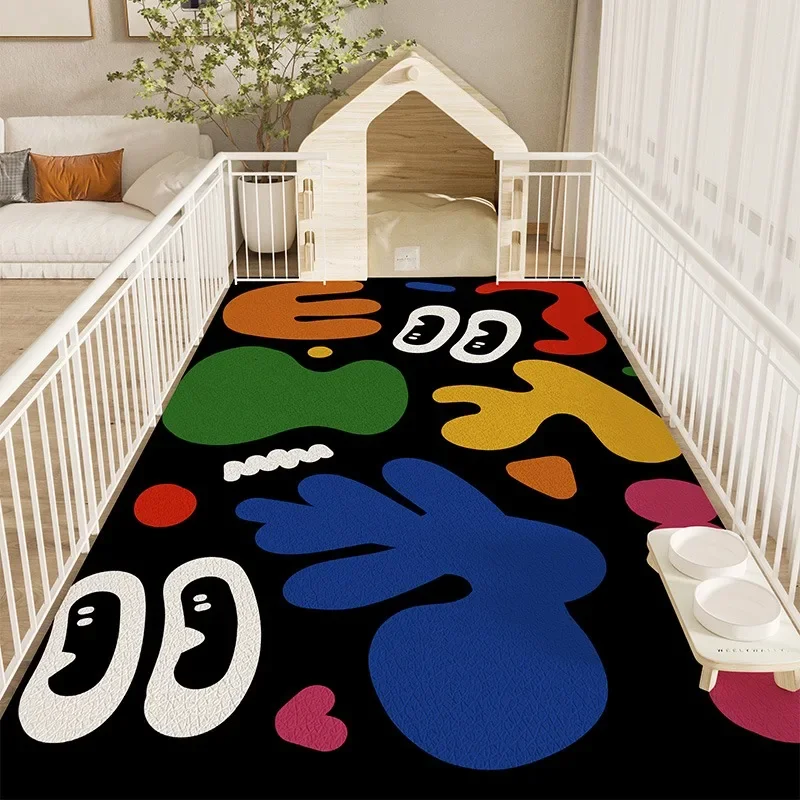 

Pet Floor Mat Waterproof Urine-proof Pvc Leather Carpet Home Cartoon Dog Fence Non-slip Dogs Cage Area Rug Kitchen Foot Mats